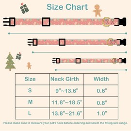 Cotton Christmas Dogs Collar with Bow Tie Green Red Dog Collars for Girl Female Boy Male Small Medium Large Dogs with Gingerbread Man Charms S