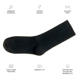 Storm Empire Crew Socks [3 Pairs] - For Men and Women, Size US 5-11 (220-280mm), Premium Material (Black, Men)