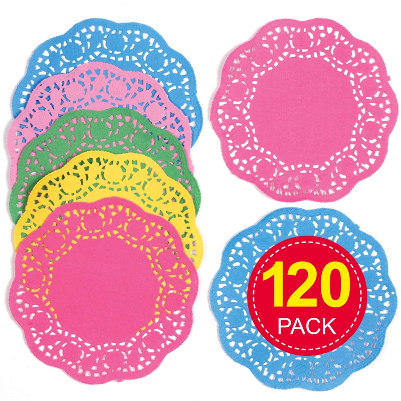 Baker Ross EV191 Coloured Paper Doilies Value Pack — ⁠Creative
