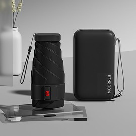 Moorrlii Mini Travel Folding Umbrella for Purse - UPF 50+ Sun & Rain UV Protection, Windproof Small Compact Lightweight Design Fits in Pocket or Bag, Portable Wallet Parasol for Commuter, Men Women Boys Girls Kids