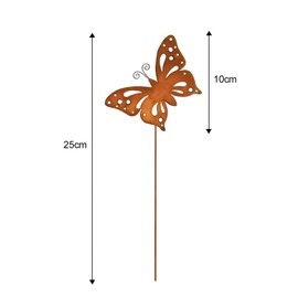 Voarge Set of 3 Rust Butterfly Garden Stakes, for Outdoors, Rust Butterfly Garden Decoration, Rusty Metal Flower Stake, Decoration for Garden, Patio, Balcony, Flower Pot