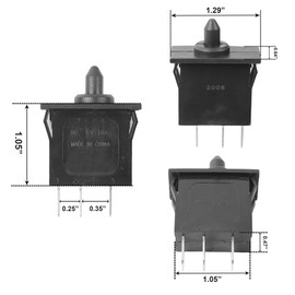 Plunger Type Accelerator Foot Switch for Peg Perego John Deere Gator HPX Gaucho Rockin Vespa Scooter Polaris Slingshot, Children Ride On Car Replacecment Switch Parts