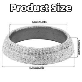 2pcs Car Exhaust Manifold Gasket, ID 65mm Donut Gasket Seal Muffler Ring for Exhaust Pipe to Manifold Seal, High-Temp Graphite Flange Ring Gaskets Prevents Leaks & Reduces Noise