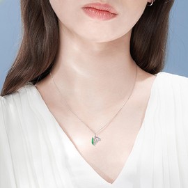 MONGAS Lily of the valley Necklace Sterling Silver Flower Pendant Necklaces Lily of the valley Jewelry for Women
