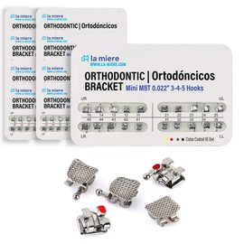 LA MIERE 200PCS Teeth Model Braces, Typodont Brackets, 0.022 Slots 3-4-5 with Hooks 20pcs/Pack, (MBT, Mini) 10PK