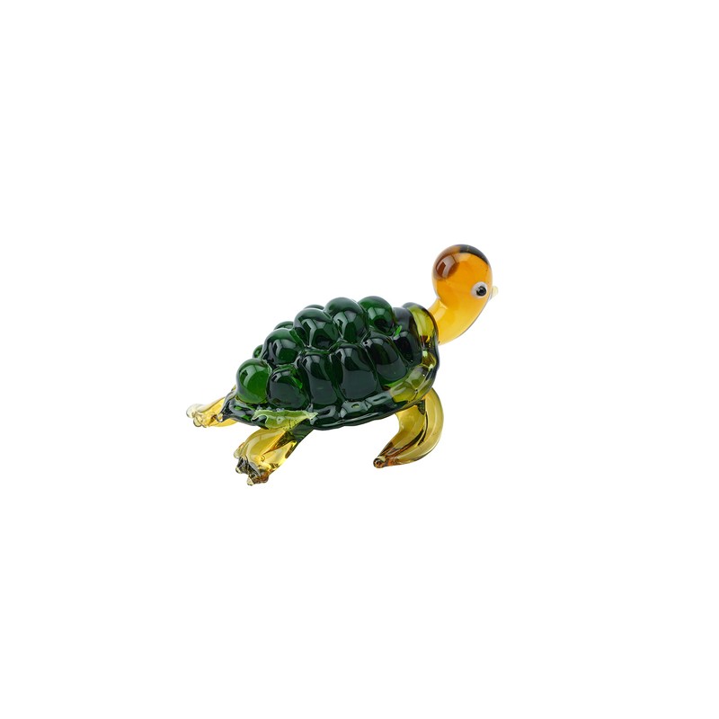 CGB Giftware Glass Turtle Ornament | Green | Gift Boxed