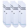 Stance Crew Sock - Basics - 6 Pack (White, Medium)
