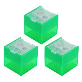 KUM AZ103.76.16-G - Temperino con contenitore Cube M2, verde, confezione da 3, temperino a doppio contenitore