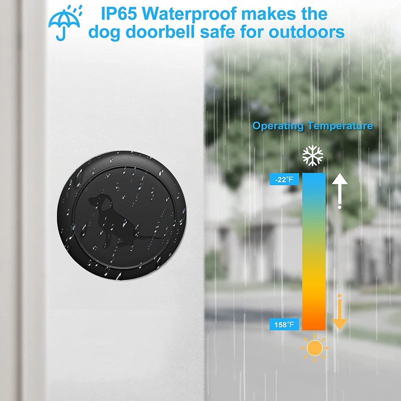 MYPIN Wireless Dog Doorbell, IP65 Waterproof Door Bell, Pet Door