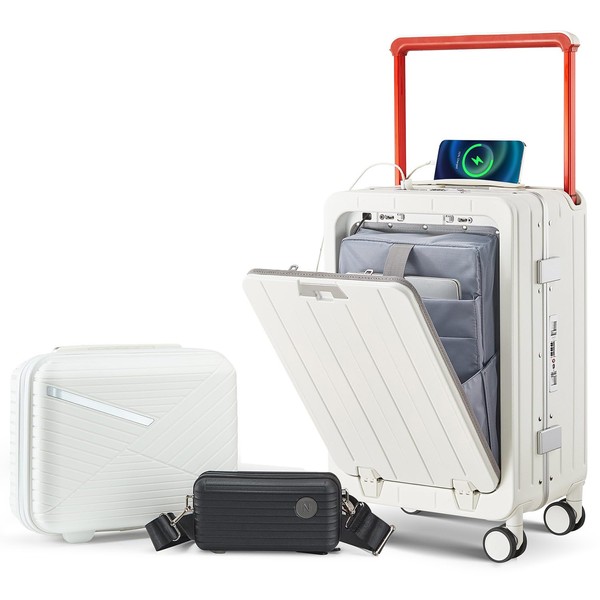 Physport Aluminum Frame 20 Inch with Front Open Carry-on Luggage,