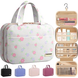 Hanging Travel Toiletry Organizer, Compact Cosmetic and Bathroom Storage Bag for Carry-On Packing - HOTOR Toiletry