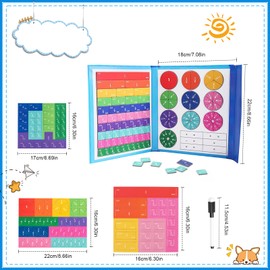 Magnetic Maths, Breakage Puzzle, Fracture Calculation Magnetic Learning Toy for Children, Funny Fractions, Magnetic Toy for Puzzle, Teaching, Maths, Primary School Material