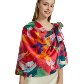 PANTONIGHT Scarfs for Women Fashion Long Floral Scarf Lightweight Silk Feeling Head Scarf Printing Shawls Double Sides (2819)