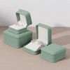 Oirlv Matcha Green PU Leather Stud Earrings Box Gift Box