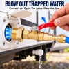 Brass RV Winterizing Blowout Adapter with Shutoff Valve, 1/4 Inch