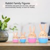 Wood Rabbit Family Figures Handcraft Decoration Ornament for Living Room