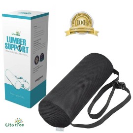 LitoTree Memory Foam Lumbar Support Pillow with Washable Ventilate Mesh Cover - 12"x4.5" Roll