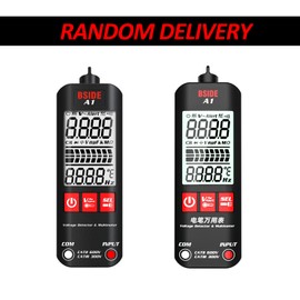 BSIDE A1 Mini Multimeter LCD Digital Tester Voltage Detector 2000 Counts DC/AC Voltage Frequency Resistance NCV Continuity Live Wire Neutral Wire Check True RMS Meter with Storage Zipper Case