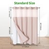 eachope Extra Long No Hooks Needed Linen Textured Shower Curtain
