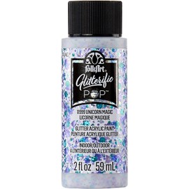 FolkArt Glitterific Pop Acrylic Craft Paint, Unicorn Magic 2 fl oz Premium Glitter Finish Paint, Perfect For Easy To Apply DIY Arts And Crafts, 11999