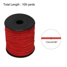 sourcing map Elastic Cord Stretchy String 1.5mm 109 Yards Red for Crafts, Jewelry Making, Bracelets, Necklaces, Beading