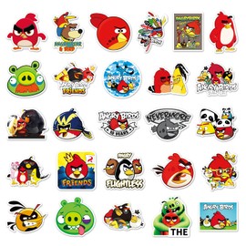 Pack of 50 Red Bird Laptop Stickers, Waterproof PVC Stickers for Skateboards, Laptops, Cars & More