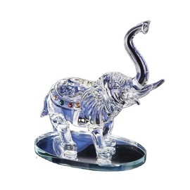 SEGOY Crystal Elephant Animal Figurine Collection Glass Ornament Table - 17CM