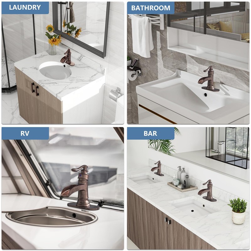 Homevacious Bathroom Faucet Copper Waterfall Bathroom Sink Faucets with Single
