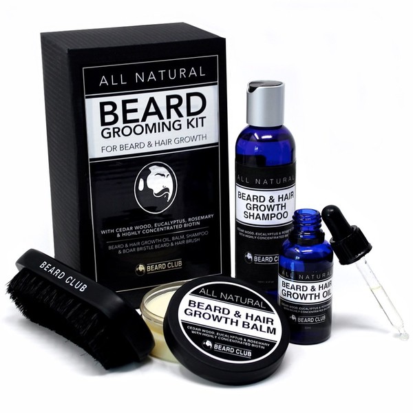 Beard Club - Beard Grooming Kit for Men - Beard Growth Kit - Includes Beard Balm, Beard Shampoo, Beard Comb - Mens Grooming Kit - Grooming Kit for Men - Beard Kit - Excellent Gift Sets for Men