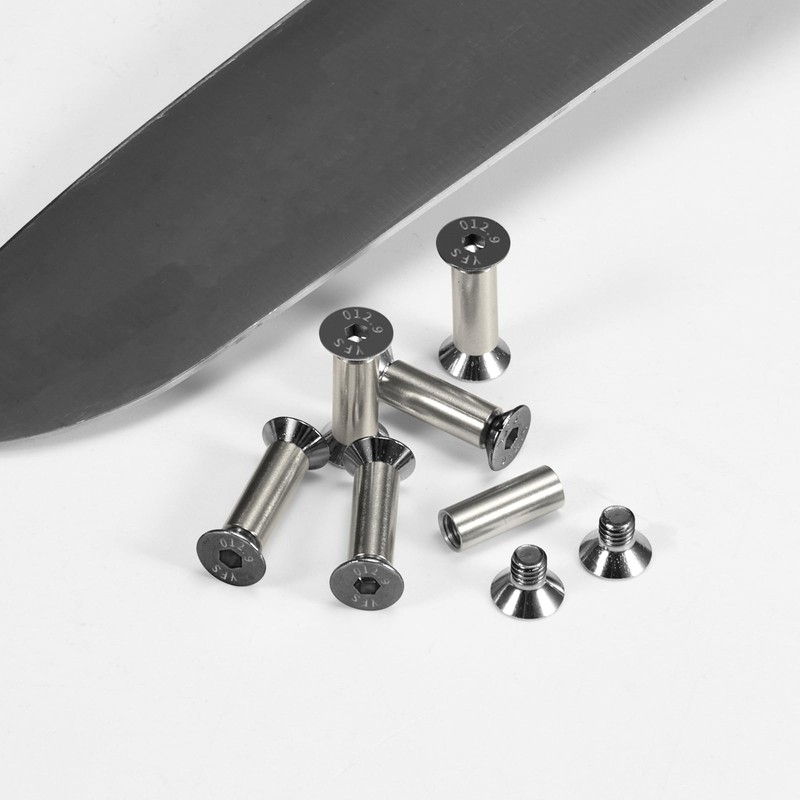 10 Packs Knife Handle Screws Rivets Bolts Fasteners,Hex Flat Head