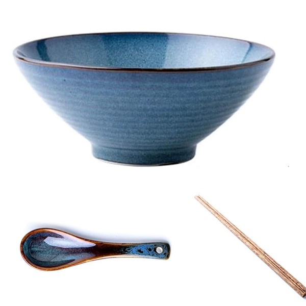 Ceramic Ramen Bowl,Japanese Ceramic Noodle Bowl Set Large 8 Inch