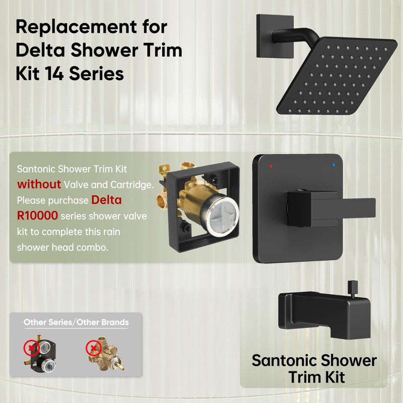Replacement for Delta Shower Trim Kit 14 Series, All Metal