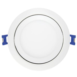 Maxxima 6 in. 5 CCT Ultra-Thin Recessed LED Gimbal Downlight - 1,000 Lumens, Color Selectable 2700K-5000K (2700K/3000K/3500K/4000K/5000K), Dimmable, Canless, Slim IC Rated, Junction Box Included