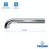 tecuro Wall Pipe with 90° Bend 300 mm Chrome-Plated Stainless
