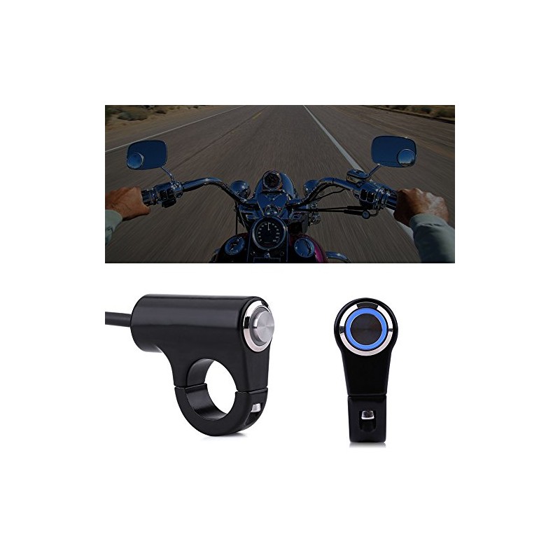 Keenso Motorcycle Handlebar Switch, 7/8 Inch 22 mm Waterproof Aluminium