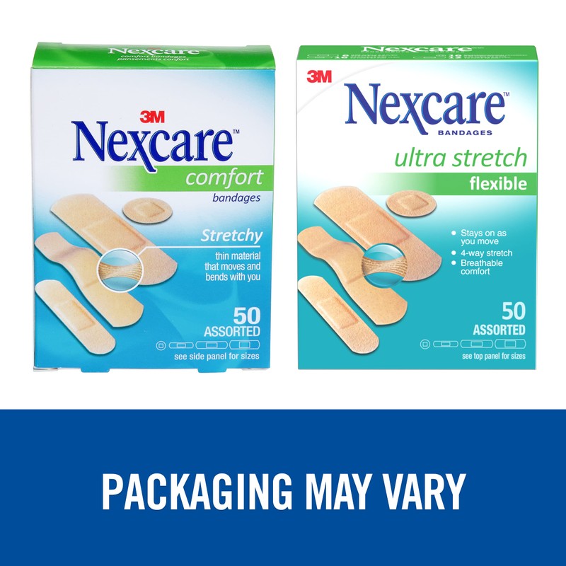 Nexcare™ Ultra Stretch Bandages CS201-CA, Assorted Sizes, 50/Pack