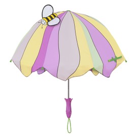 Kidorable Lotus Flower Pink/Yellow Umbrella for Girls w/Fun Flower Handle, Pop-Up Bee Wing, 1 Size