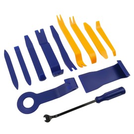 Newkita 12 PCS Plastic Trim Removal Tool No Scratch Auto Trim Removal Tool Kit, Auto Clip Rivet Fastener Remover Pry Tool Auto Parts for Car Panel & Audio Dashboard Repair Kit (Blue + Orange)