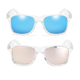 Long Keeper Polarised Sunglasses For Men Women Retro Sunglasses Unisex Original Classic Original Sun Glasses For Driving Fishing Outdoor Activities (TR Pink+TR Blue)