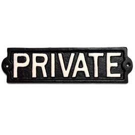 PRIVATE Cast Iron Sign for Outdoor, Garden, Yard Use