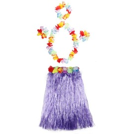 Grass Skirts for Adults Hula Skirt Plus Size Luau Dance Hawaiian Party Costume Elastic Waist (Purple)