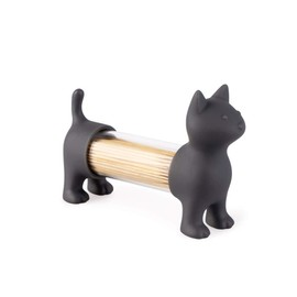 balvi Toothpick Dispenser and Salt and Pepper Shakers CAT Grey in the Shape of a Cat Acrylic/PVC