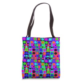Cute Retro Geometric Dots Colorful Aesthetic Abstract Art Tote Bag