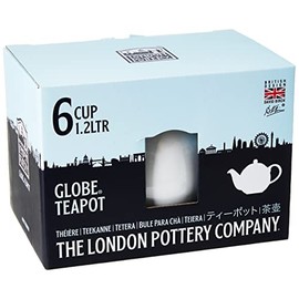 London Pottery Teapot with Strainer, White, 6 Cup (1.2 Litre)
