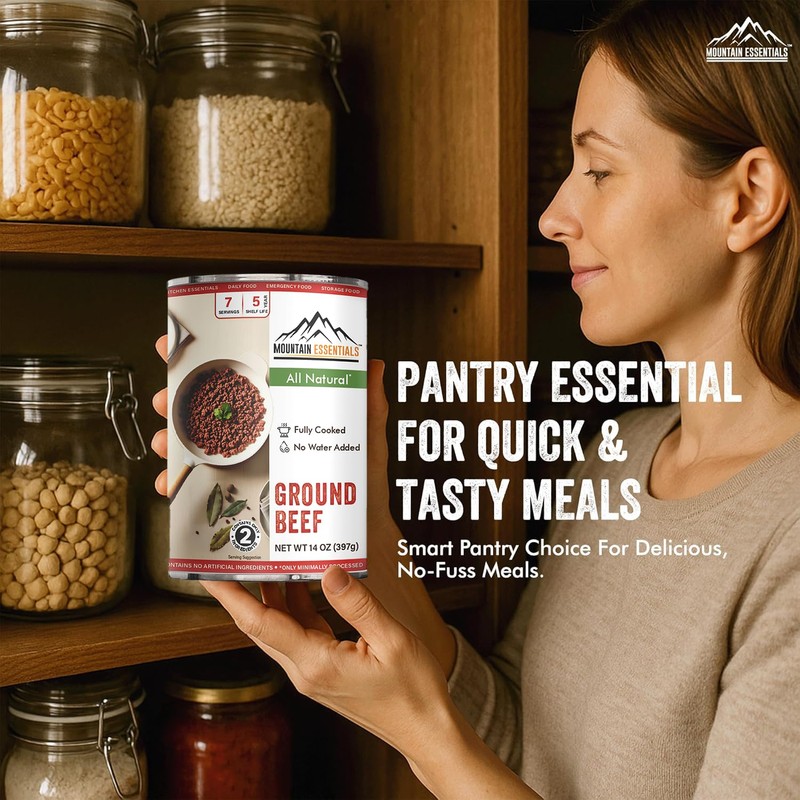 MOUNTAIN ESSENTIALS Ground Beef 14 Oz Fully Cooked Ready to