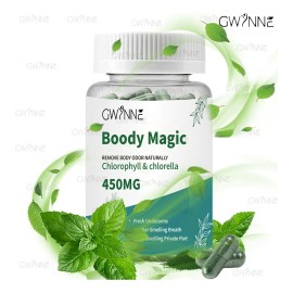 Gwynne Boody Magic Tabletas De Clorofila Natural Para El Olor Corporal Femenino, Suplemento Desodorante Corporal Para Hombres Y Mujeres,contiene 450  