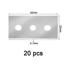 Pack of 20 Blades for Ceramic Hob Scraper, Double-Sided Scraper Blades, Scraper Replacement Blades, Hob Scraper, Cleaning Scraper, Razor Blades for Glass Scraper, Hob Scraper