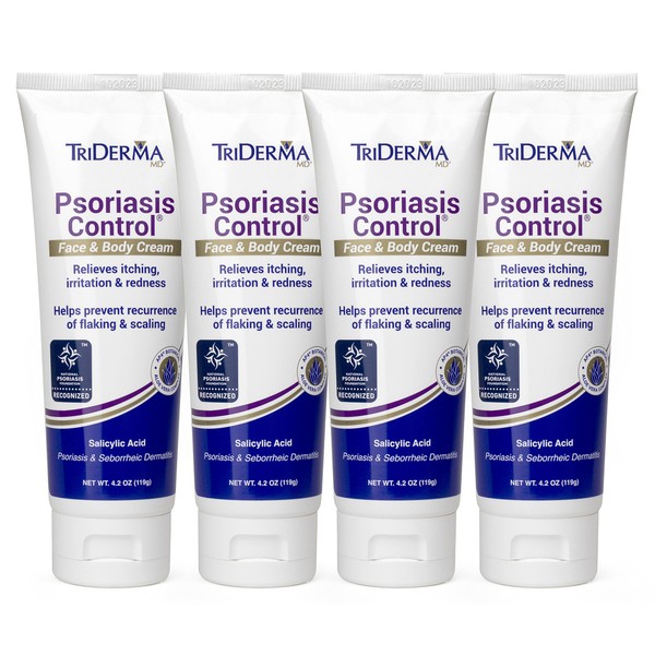 TriDerma Psoriasis Control Face and Body Cream, 4.2 Ounces, 4 Pack