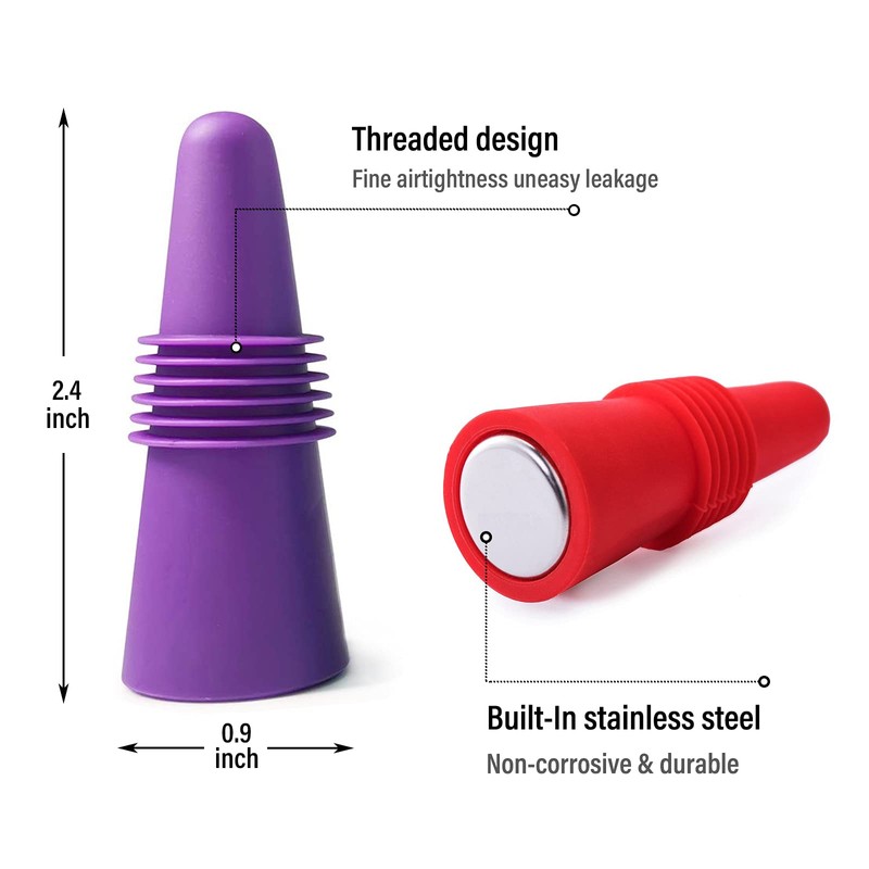 12PCS Wine Stoppers Beverage Bottle Sealer Soft Silicone Wine Bottle