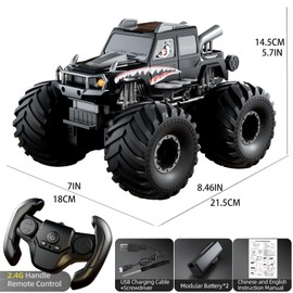 Ousibin Amphibious Remote Control Car, Waterproof 360°Rotate 4WD RC Monster Trucks,2.4GHz All Terrain Off-Road Pickup Toy,RC Car Pool Toys Remote Control Boat for Gifts for Boys Kids Age 8-12+